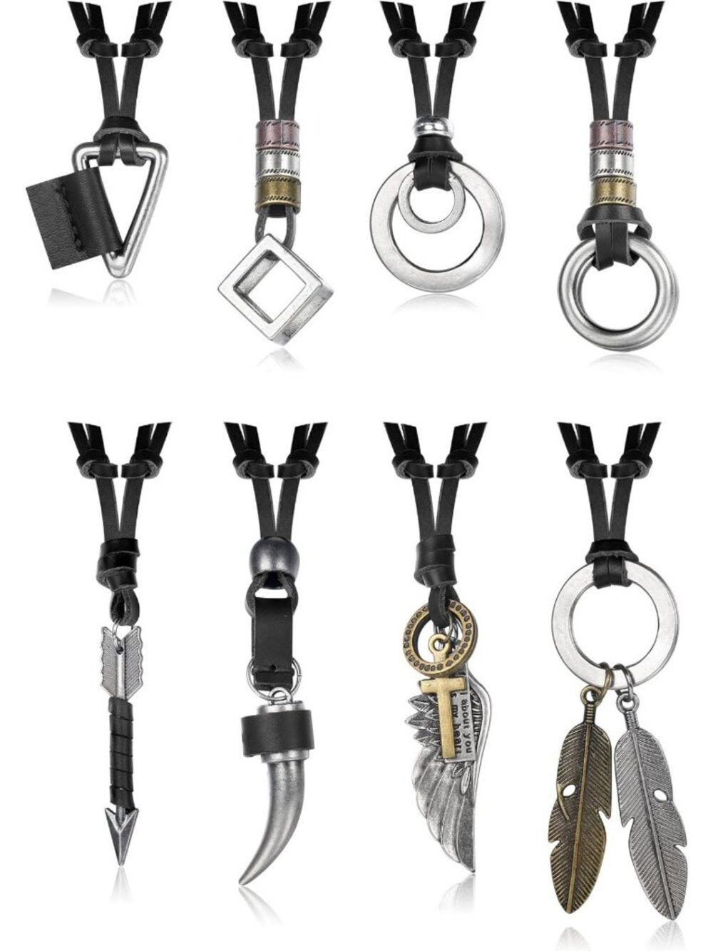 Stylish Leather Cord Necklace for Men & Women - Brown & Black Unisex Jewelry